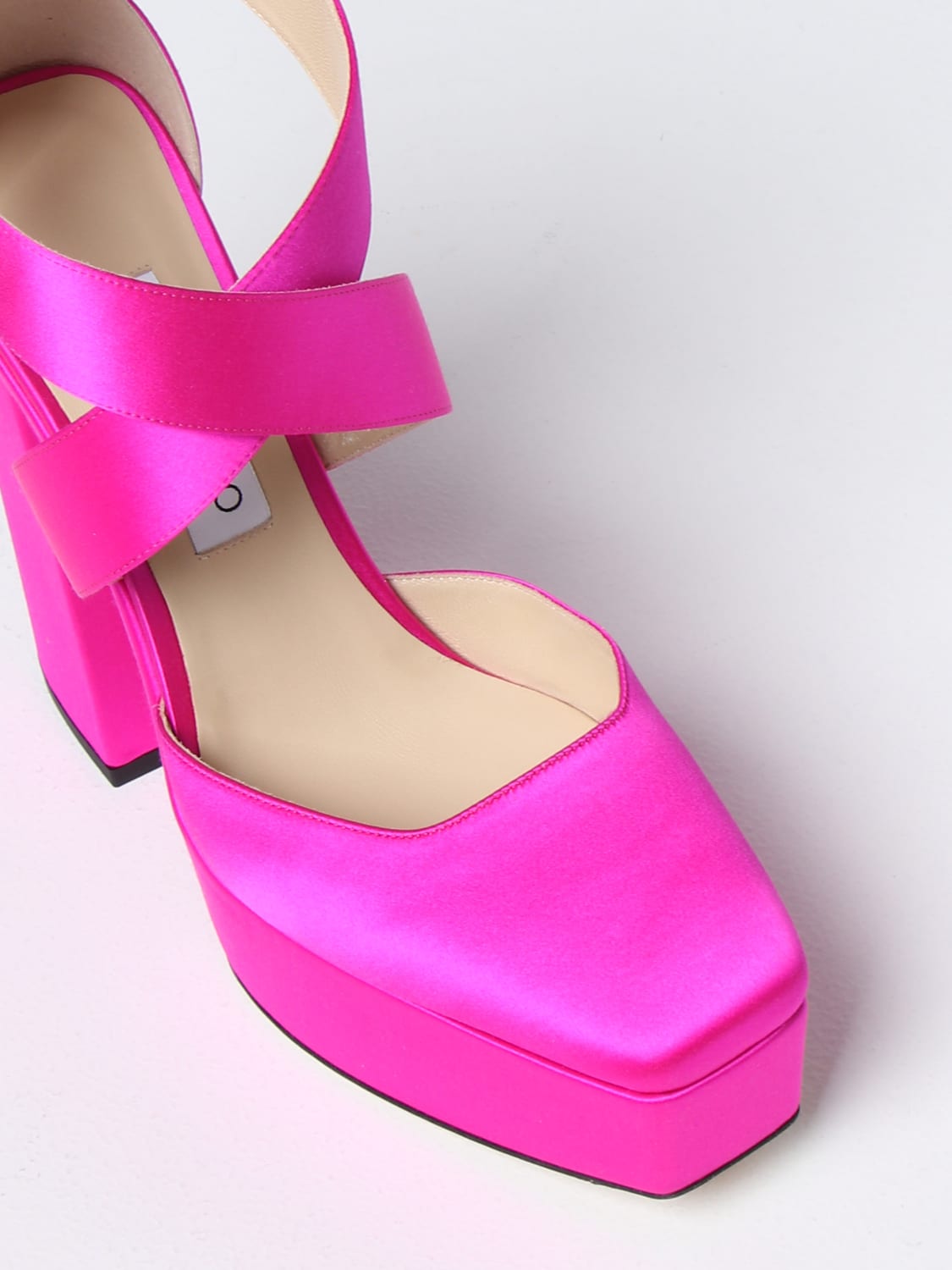 JIMMY CHOO SCARPE CON TACCO: Pump Gian Jimmy Choo in raso, Fuxia - Img 4