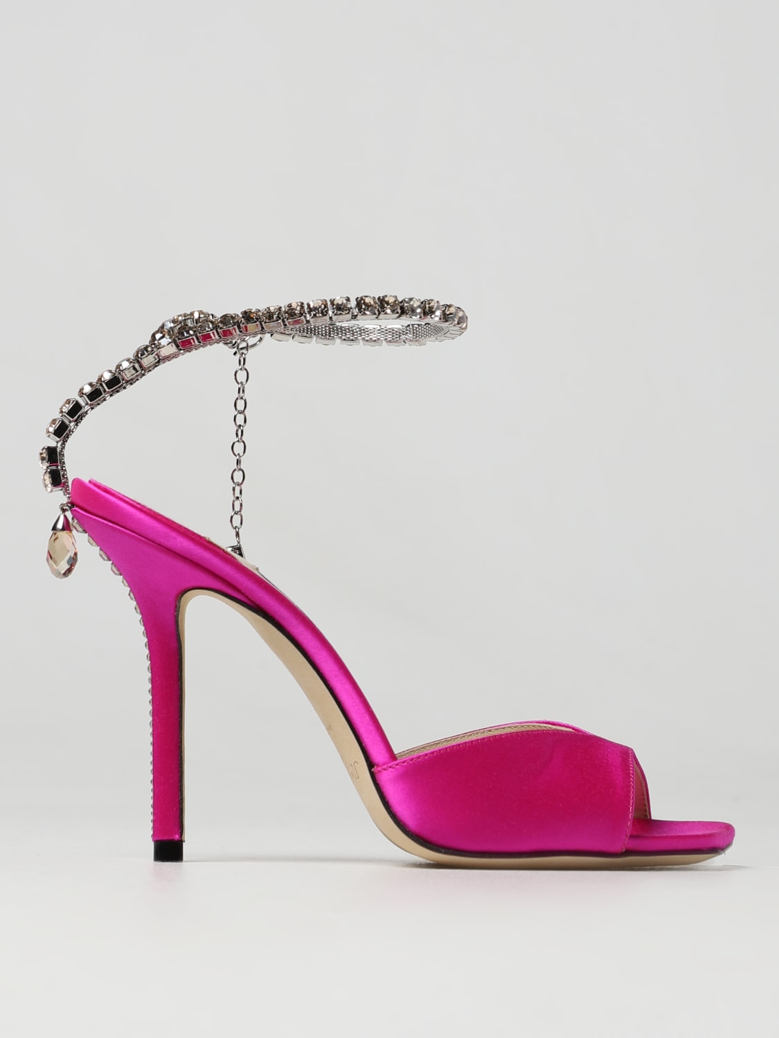 Jimmy Choo Sandalo Saeda In Satin Fuxia Sandali Con Tacco Jimmy Choo Saedasandal100bgh