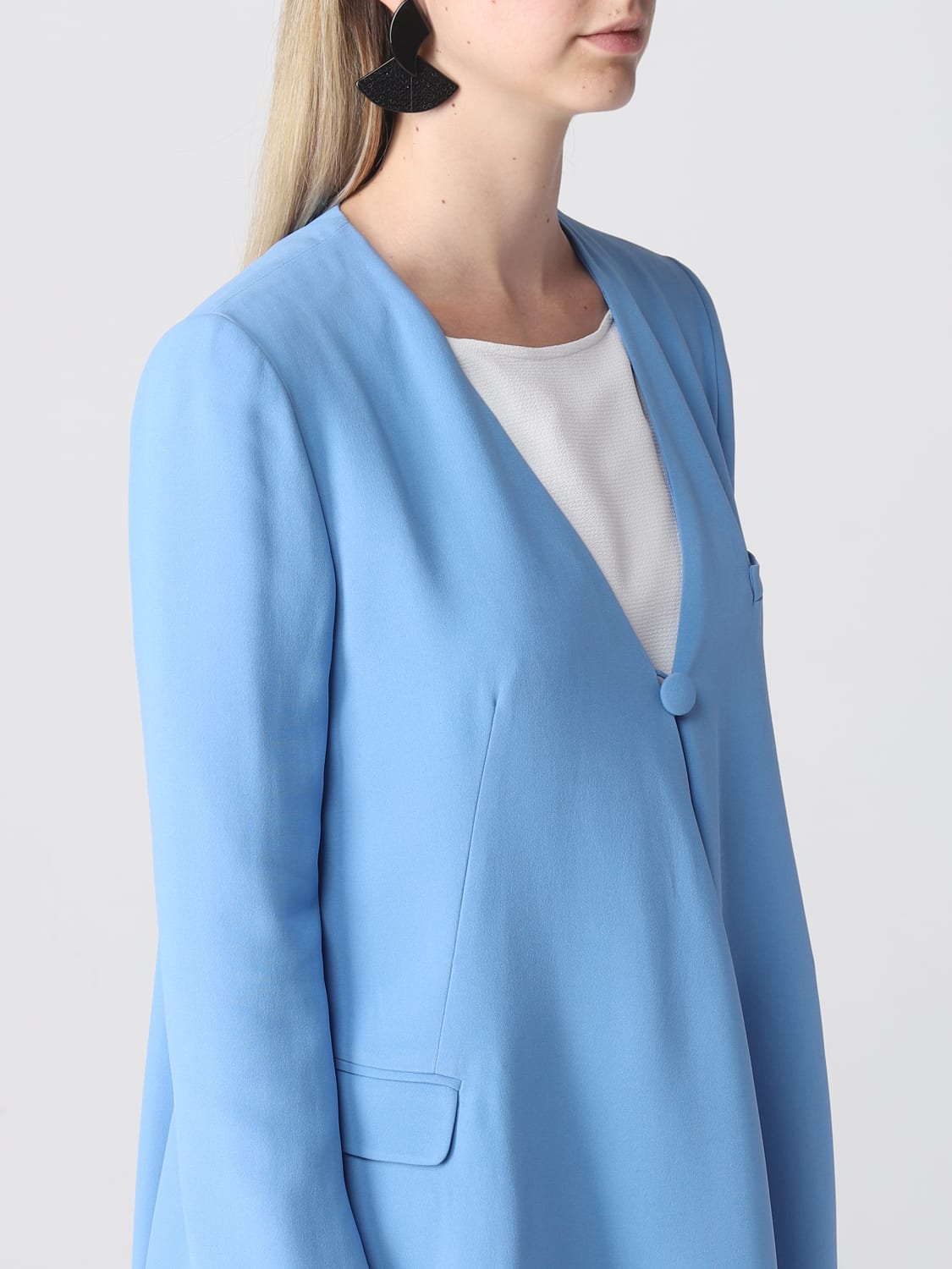 EMPORIO ARMANI BLAZER: Giacca Emporio Armani in misto viscosa, Azzurro - Img 5