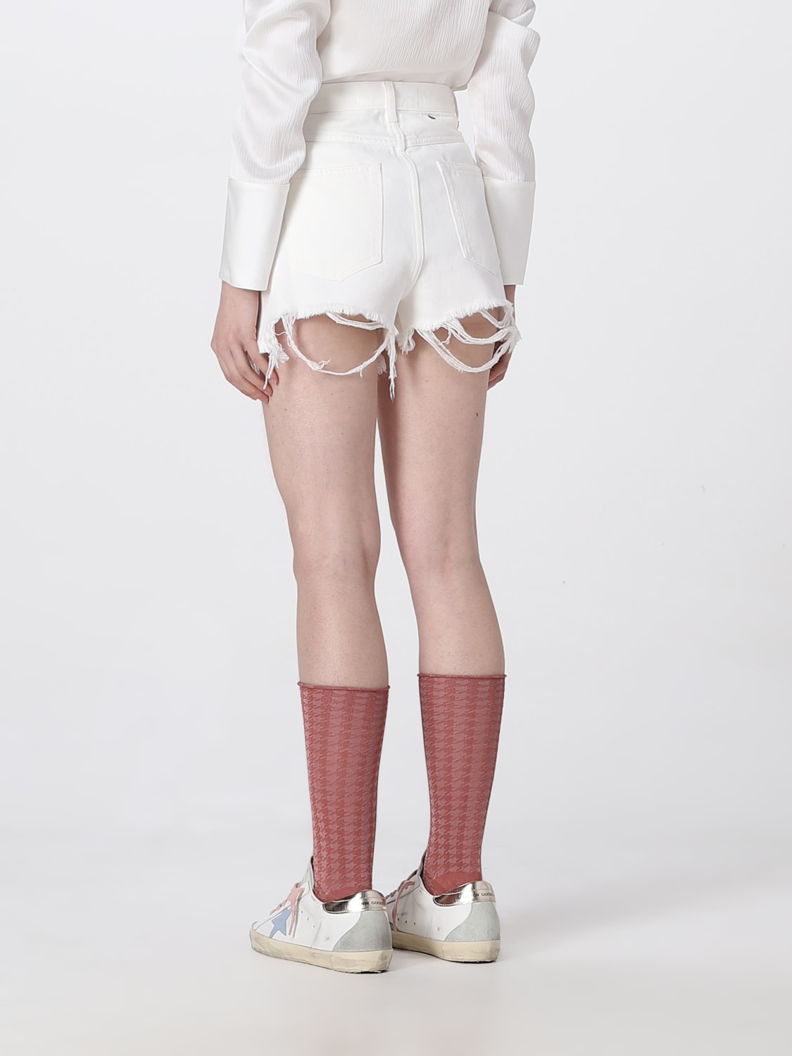 GOLDEN GOOSE SHORT: Golden Goose denim shorts, White - Img 3