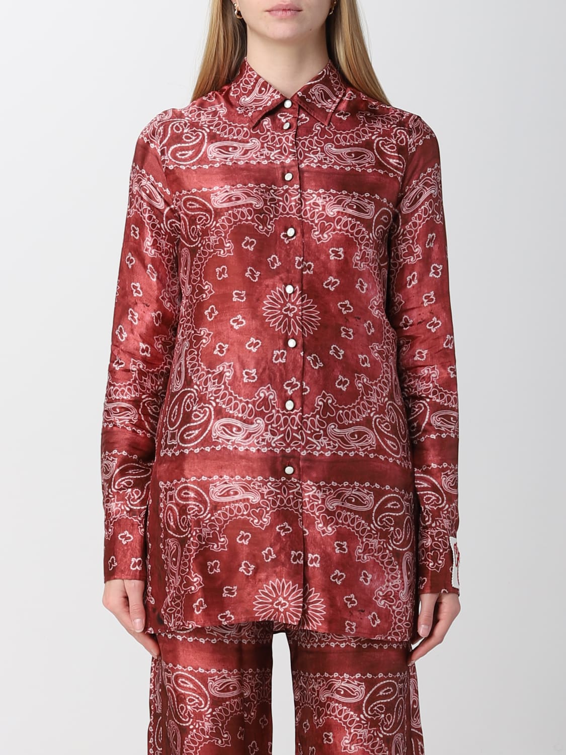 GOLDEN GOOSE SHIRT: Golden Goose shirt in viscose, Red - Img 1