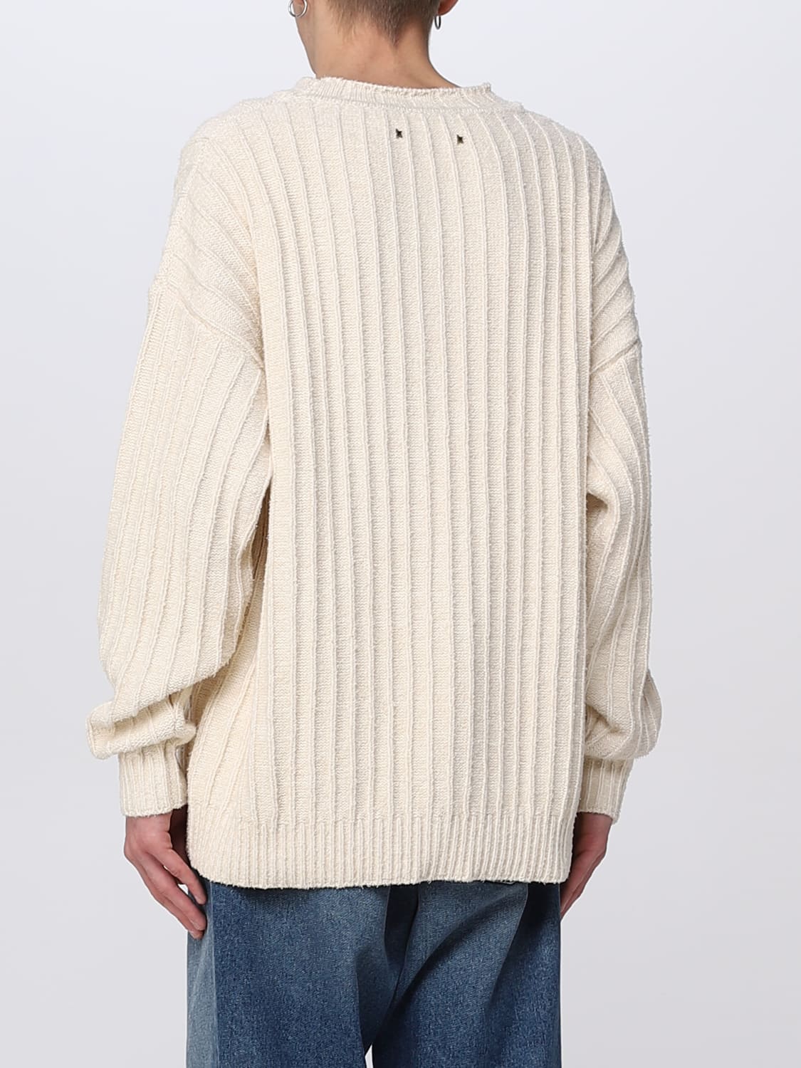 GOLDEN GOOSE SWEATER: Golden Goose sweater in cotton blend, Yellow Cream - Img 3