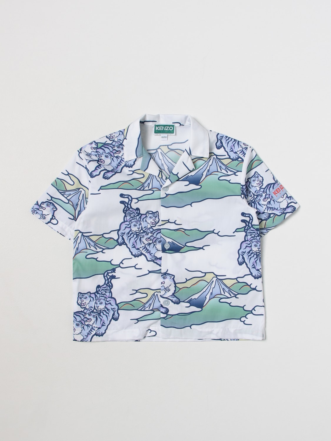 KENZO KIDS CHEMISE: Chemise enfant Kenzo Junior, Bleu Azur - Img 1