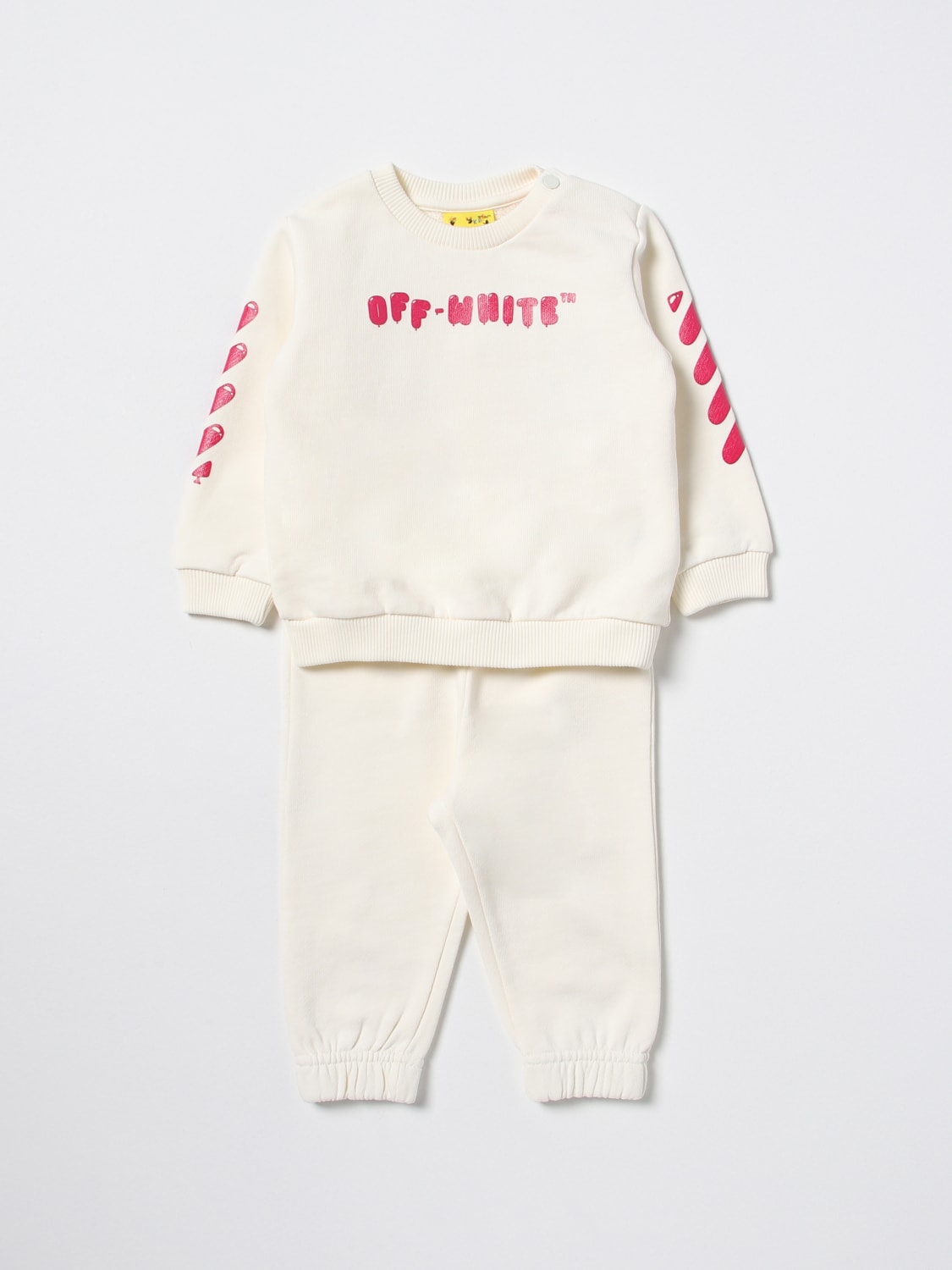 OFF-WHITE KIDS JUMPSUIT: Off-White suit in cotton, White - Img 1