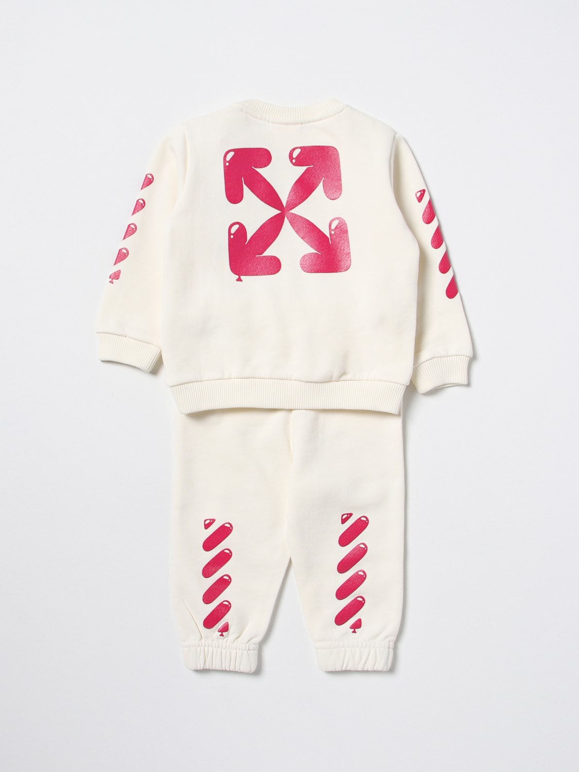 OFF-WHITE KIDS JUMPSUIT: Off-White suit in cotton, White - Img 2