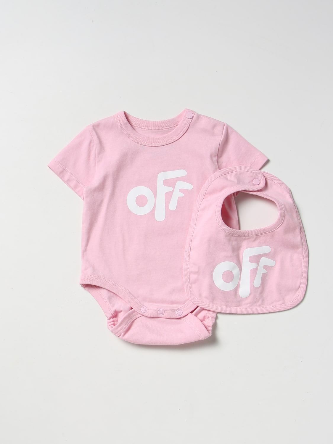 OFF-WHITE KIDS PACK: Off-white 2-piece set in cotton, Pink - Img 1