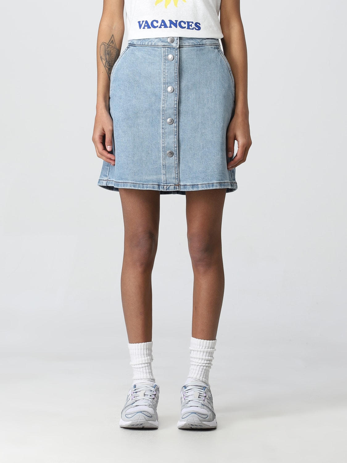 A.P.C. GONNA: Gonna A.P.C. in denim, Azzurro - Img 1