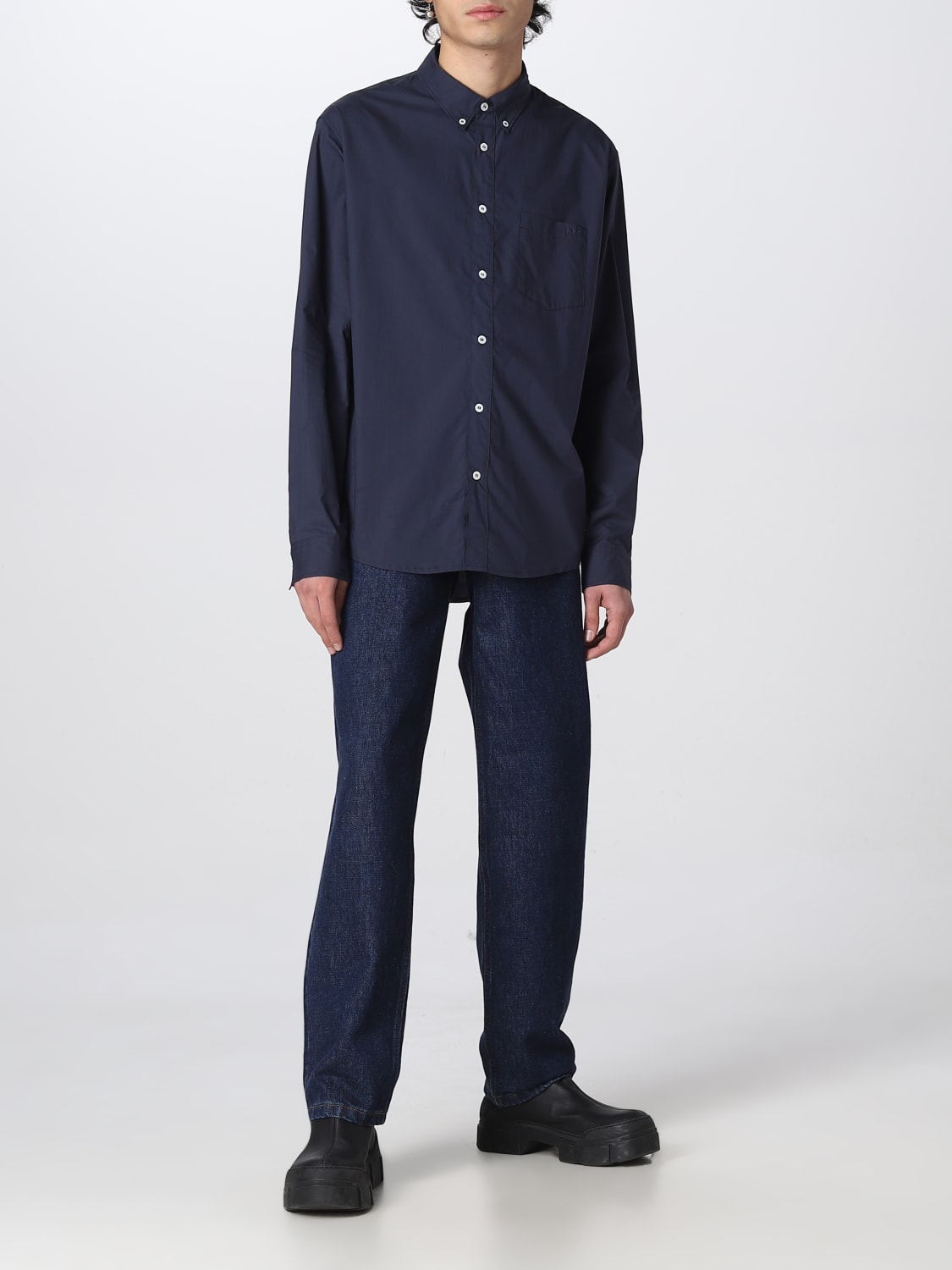 A.P.C. CAMISA: Camisa hombre A.P.C., Azul Oscuro - Img 2