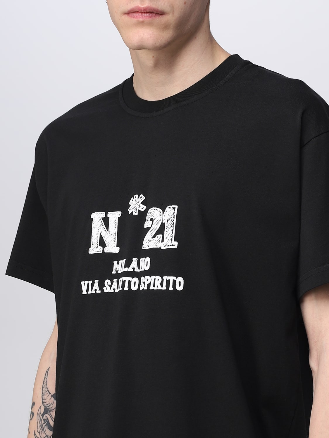 N° 21 Tシャツ: Tシャツ メンズ N° 21, ブラック - Img 4