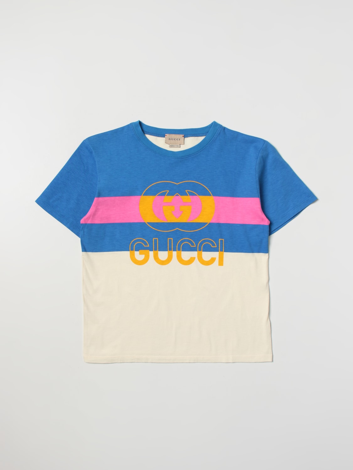 GUCCI Tシャツ: Tシャツ ボーイ Gucci, イエロークリーム - Img 1