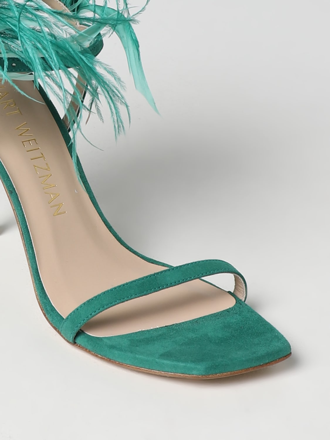 サンダル・ミュール STUART WEITZMAN 'Plume' sandals Green SD582 Stuart Weitzman Outlet: Plume suede sandal - Green | Stuart