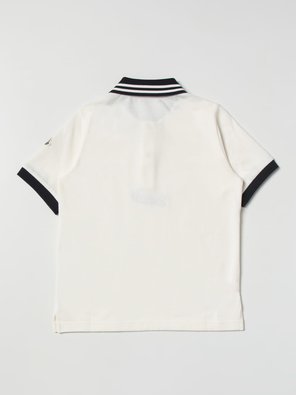 MONCLER POLO SHIRT: Moncler cotton polo shirt with logo, White - Img 2