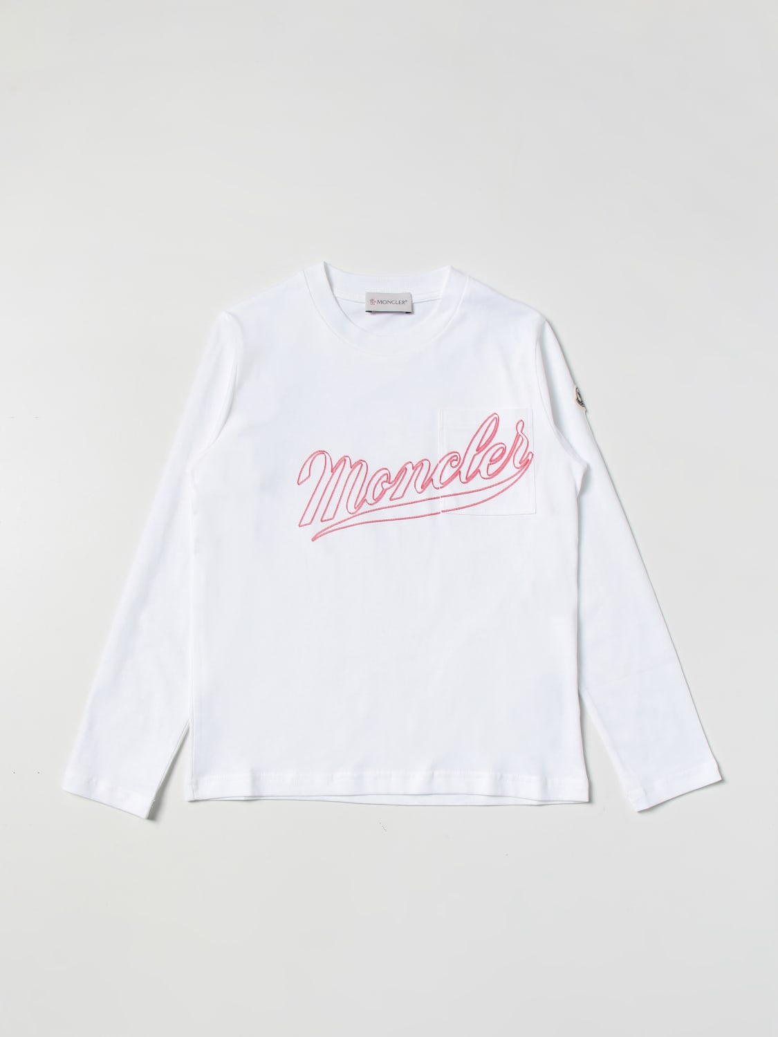 MONCLER T-SHIRT: T-shirt di cotone Moncler con logo, Bianco - Img 1