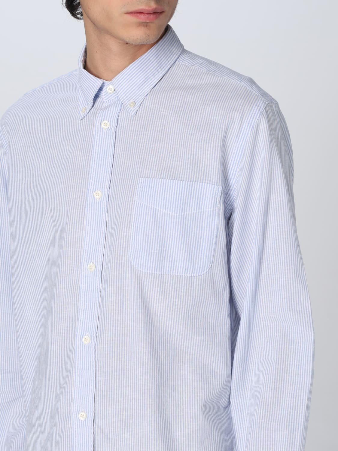 WOOLRICH CAMICIA: Camicia Woolrich a righe verticali, Celeste - Img 3