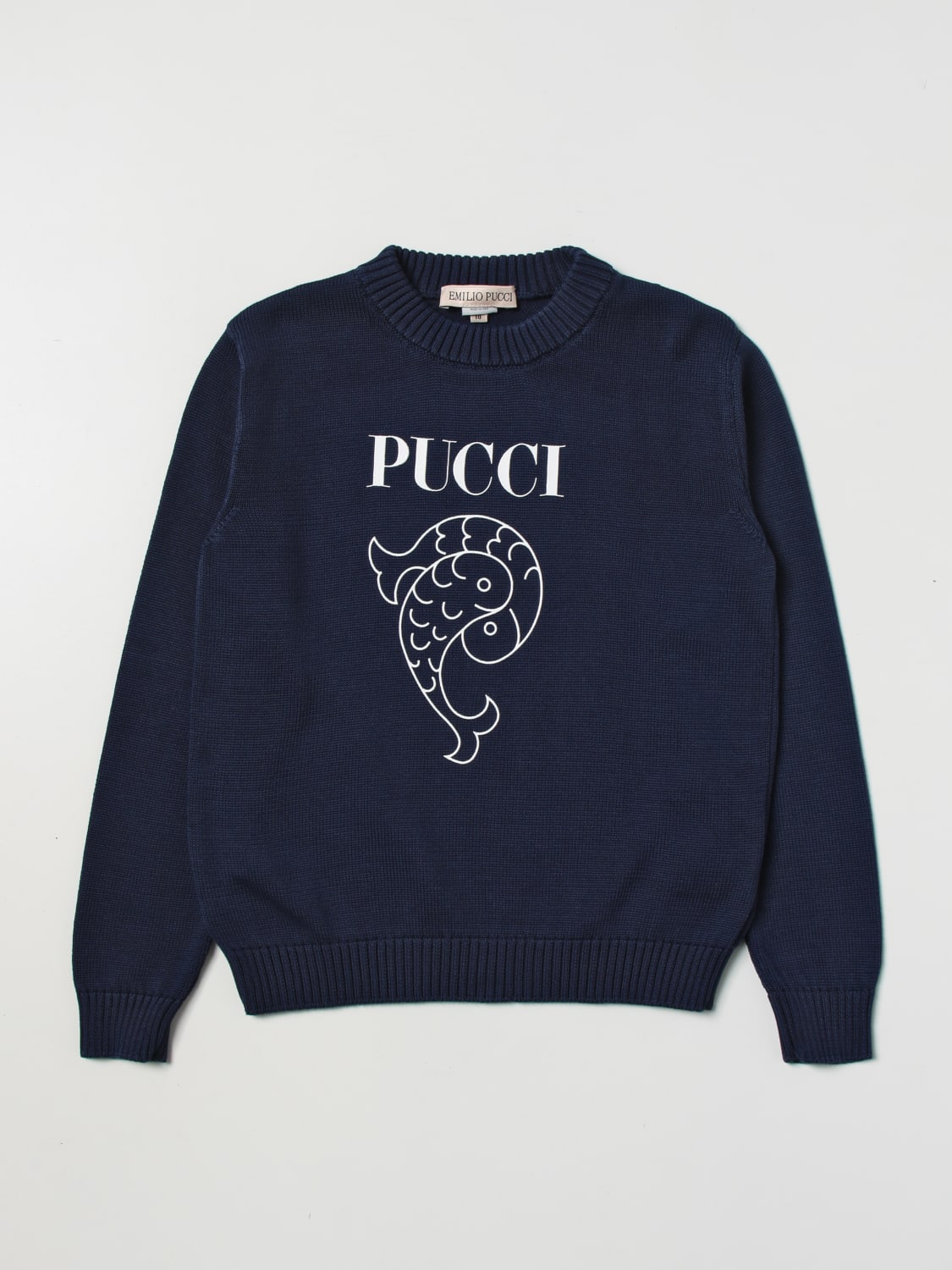 PUCCI MAGLIA: Pullover Pucci Junior in cotone, Blue - Img 1