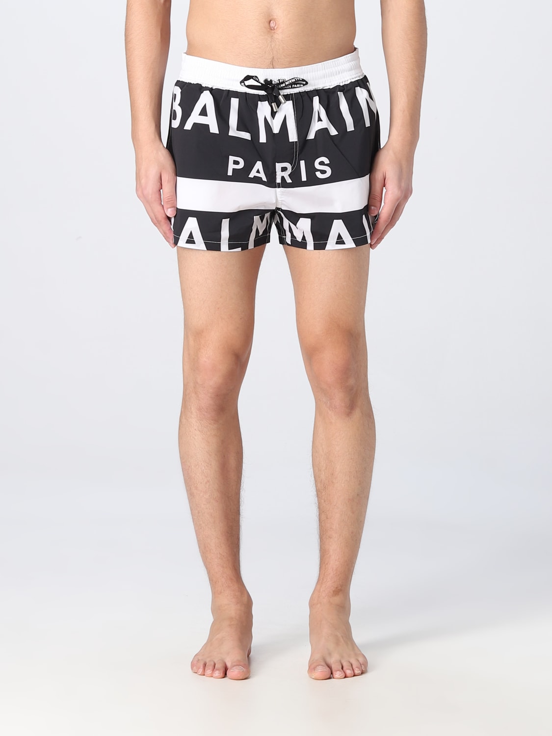 BALMAIN SWIMSUIT: Balmain costume in technical fabric, Black - Img 1