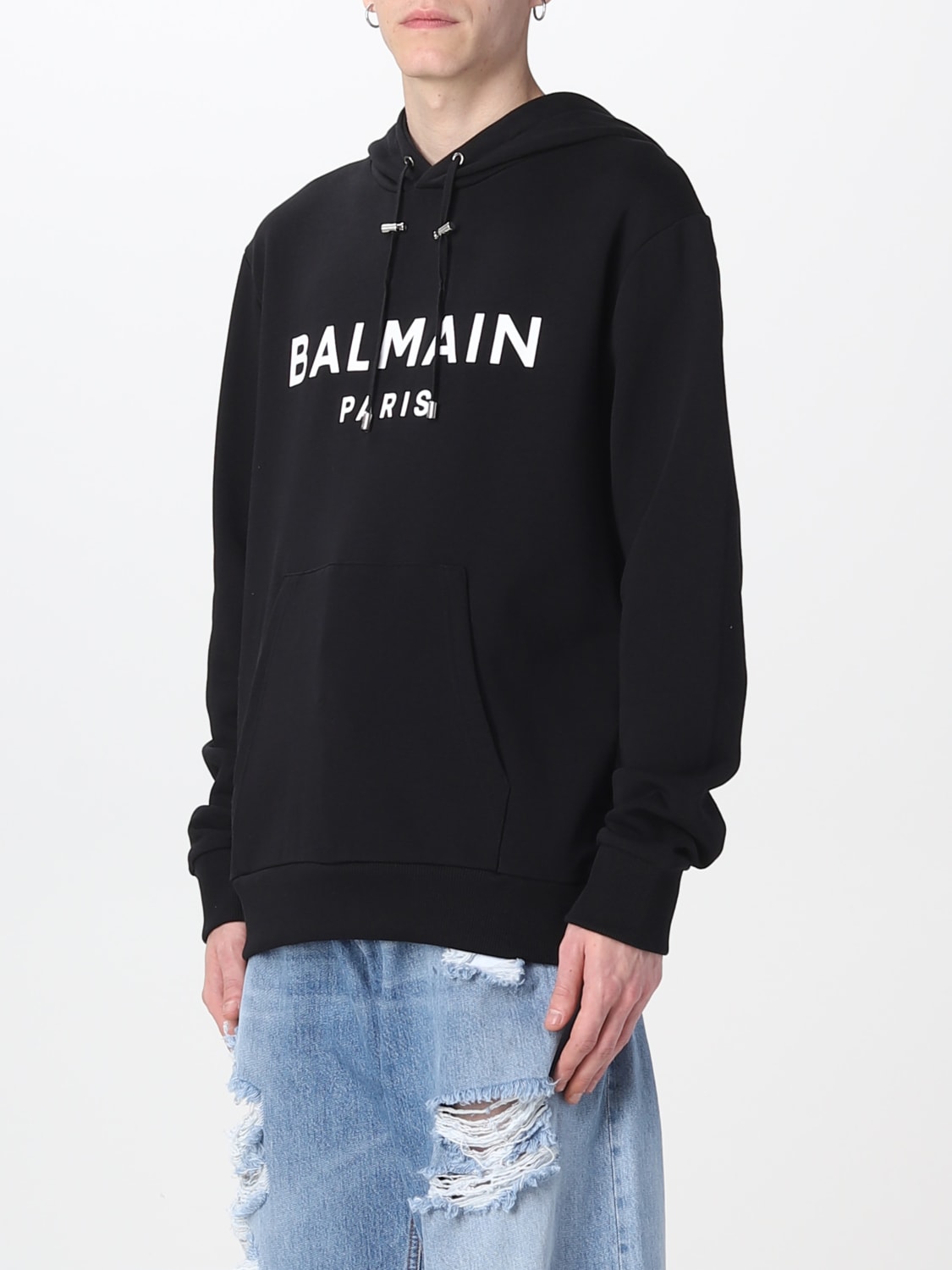 BALMAIN SWEATSHIRT: Balmain cotton sweatshirt, Black - Img 4