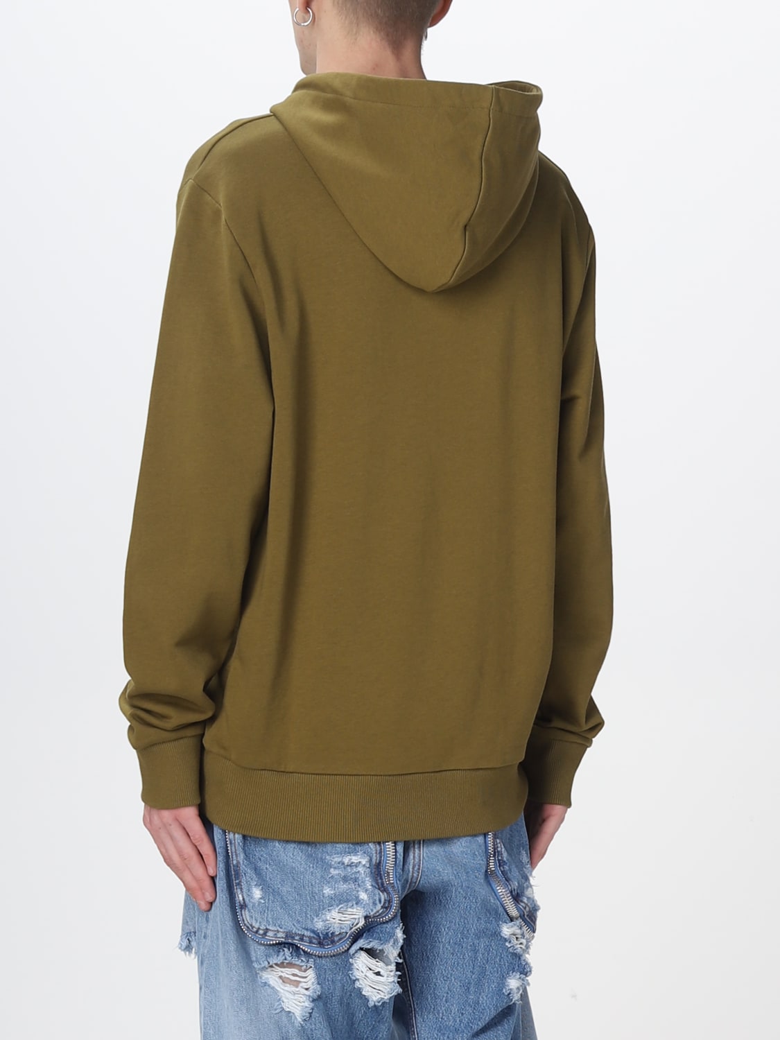 BALMAIN SWEATSHIRT: Balmain cotton sweatshirt, Kaki - Img 3