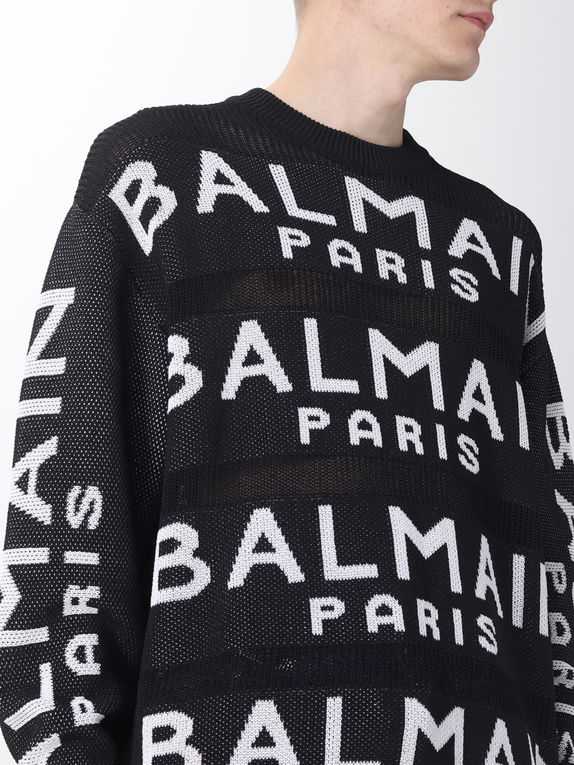 BALMAIN SWEATER: Balmain wool pullover, Black - Img 5