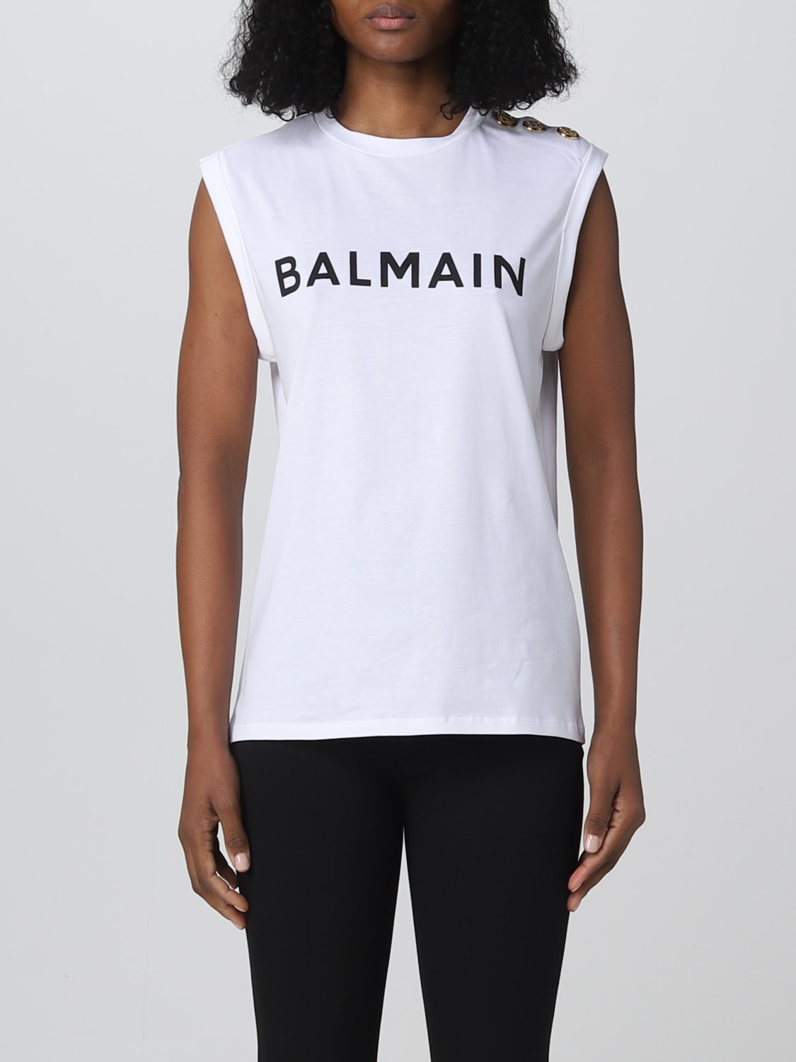 BALMAIN T-SHIRT: Balmain cotton top, White - Img 1