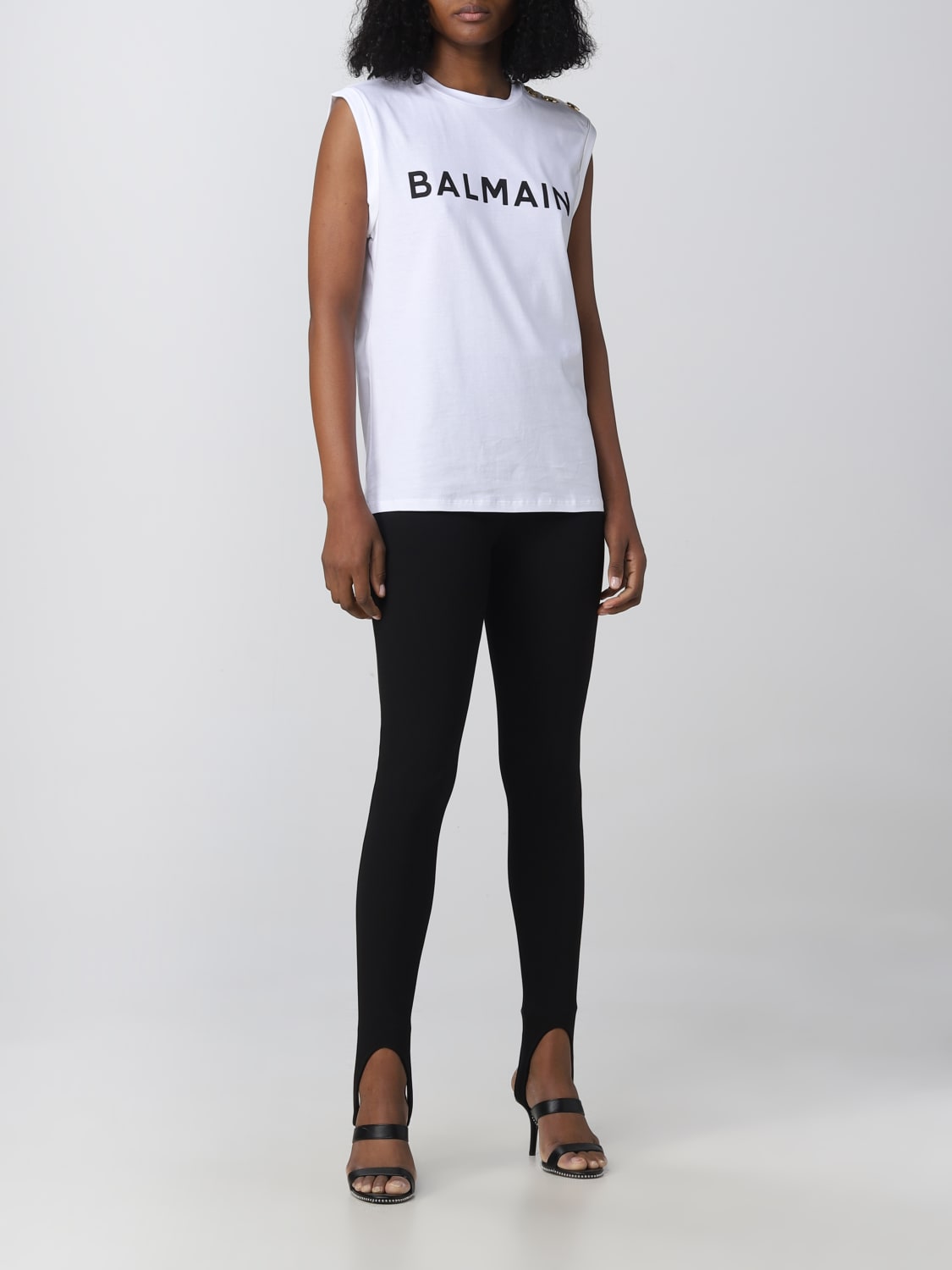 BALMAIN T-SHIRT: Balmain cotton top, White - Img 2