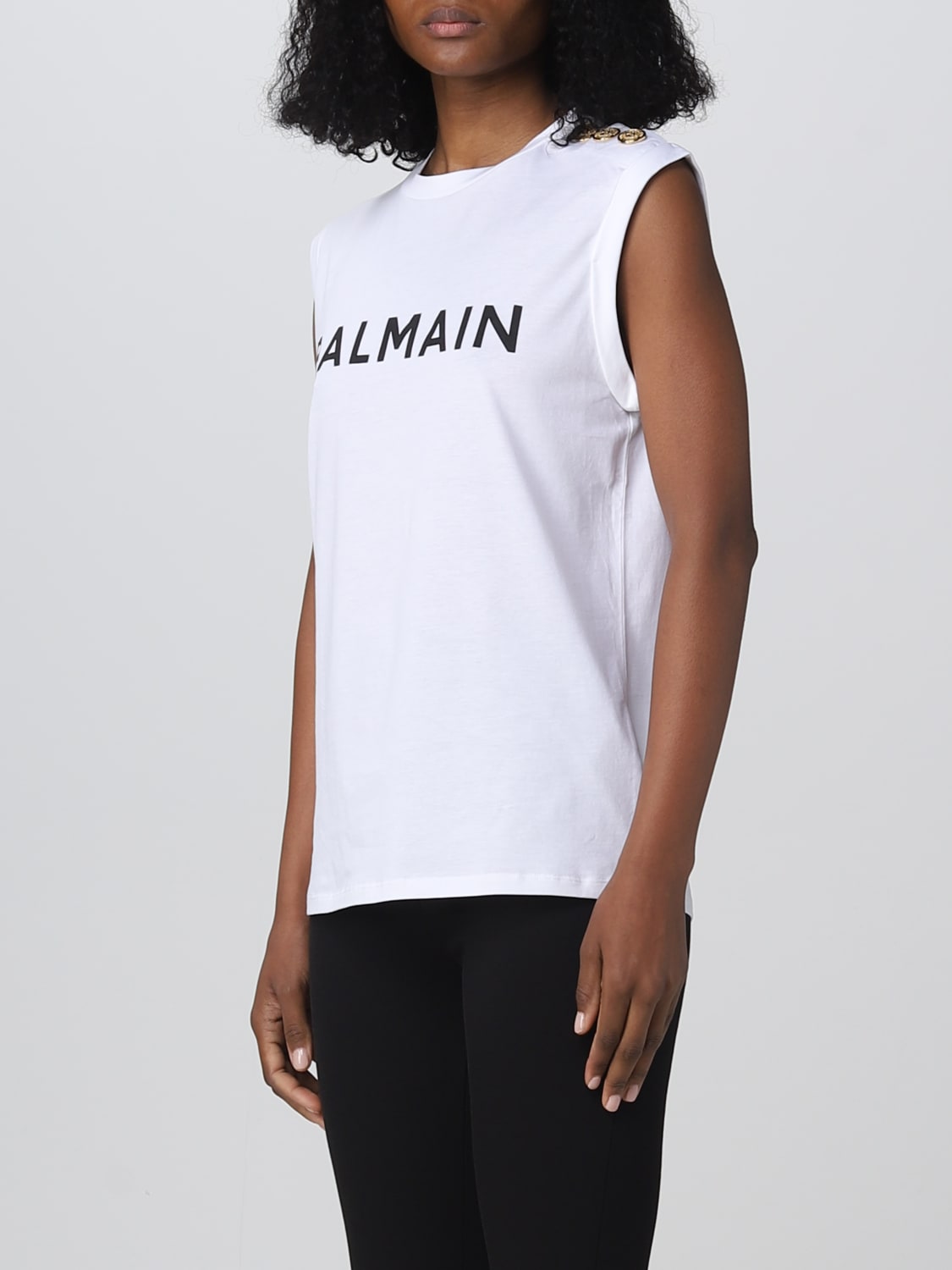 BALMAIN T-SHIRT: Balmain cotton top, White - Img 4