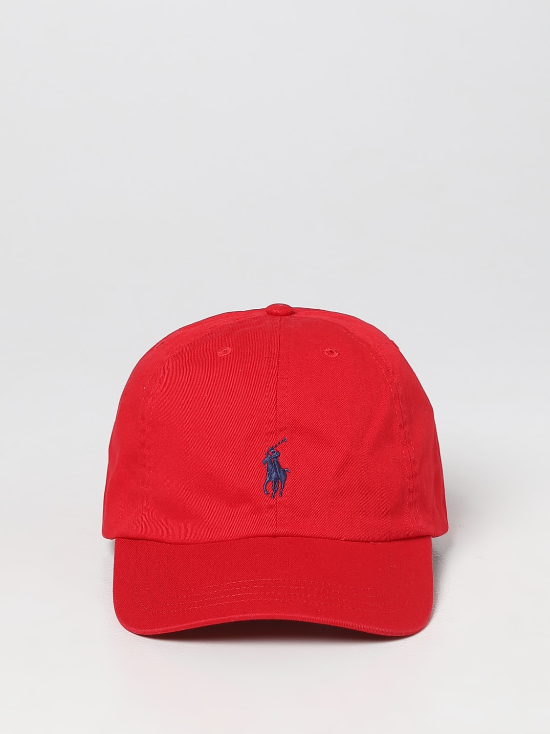 POLO RALPH LAUREN CAPPELLO BAMBINO: Cappello Polo Ralph Lauren in cotone con logo ricamato, Rosso - Img 2