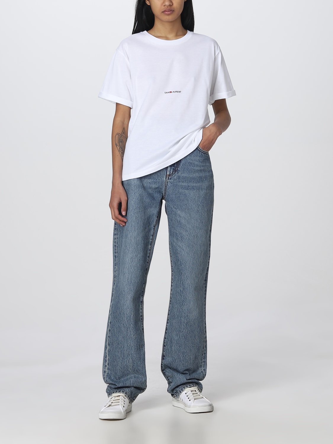 SAINT LAURENT CAMISETA: Camiseta mujer Saint Laurent, Blanco - Img 2