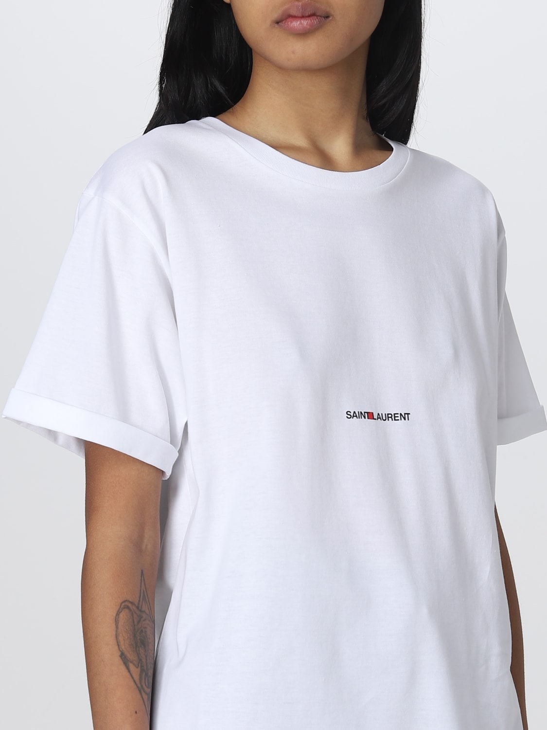 SAINT LAURENT CAMISETA: Camiseta mujer Saint Laurent, Blanco - Img 5