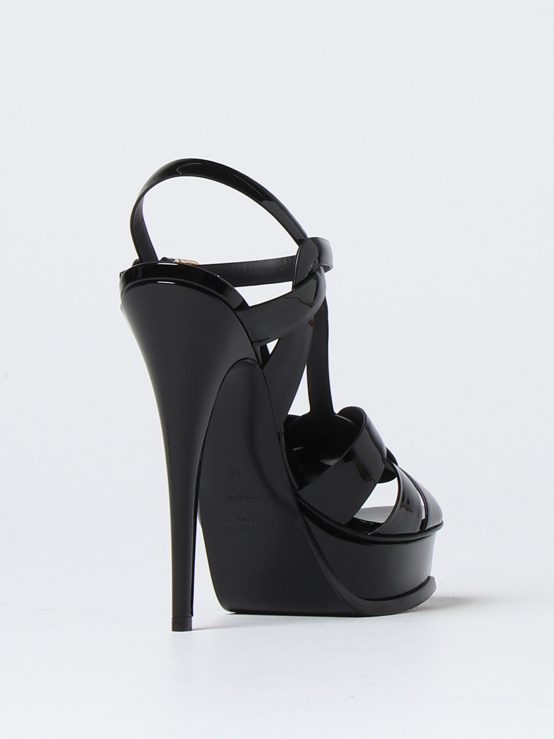 SAINT LAURENT HEELED SANDALS: Saint Laurent Tribute leather sandals, Black - Img 3