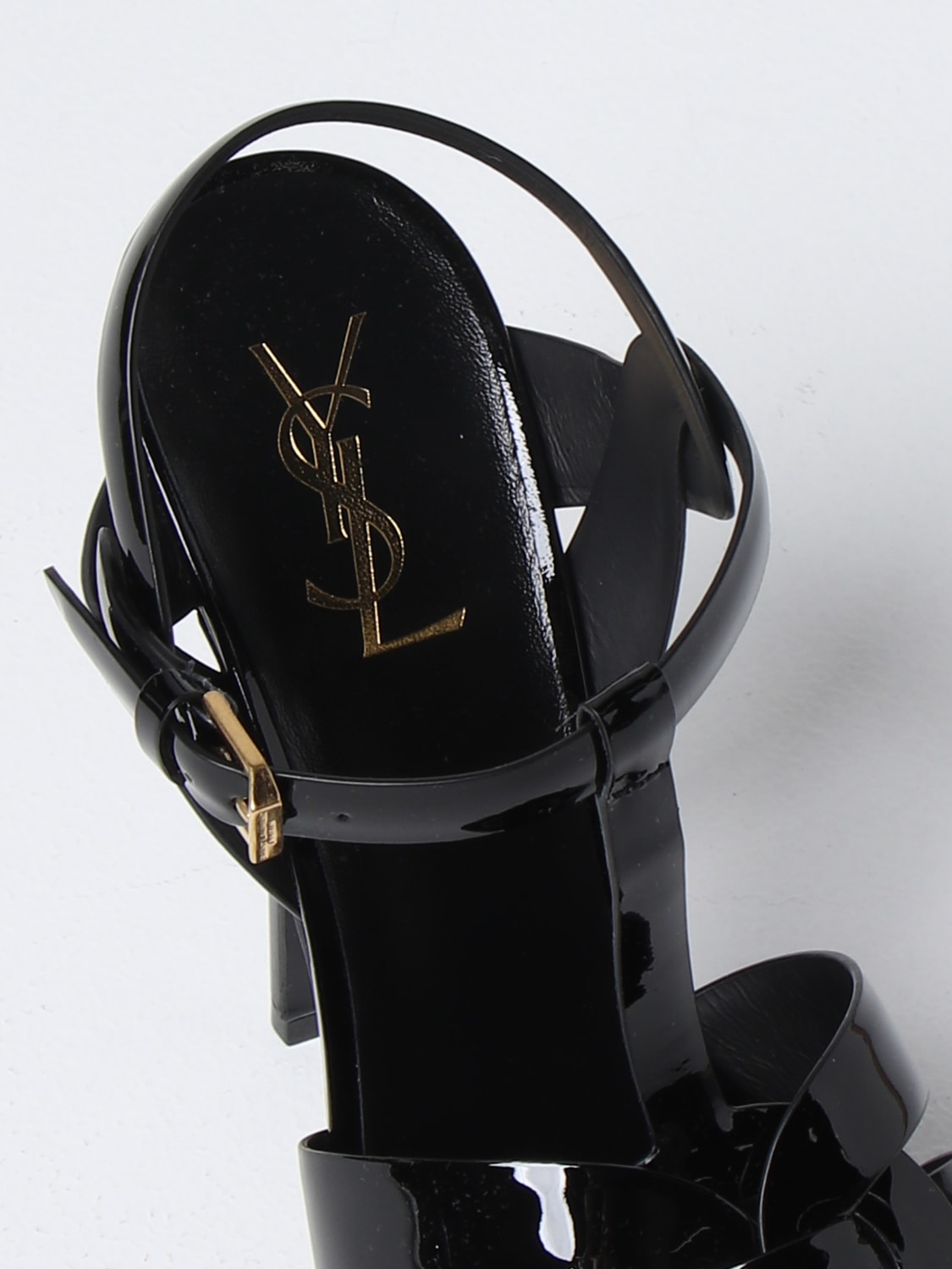 SAINT LAURENT HEELED SANDALS: Saint Laurent Tribute leather sandals, Black - Img 4