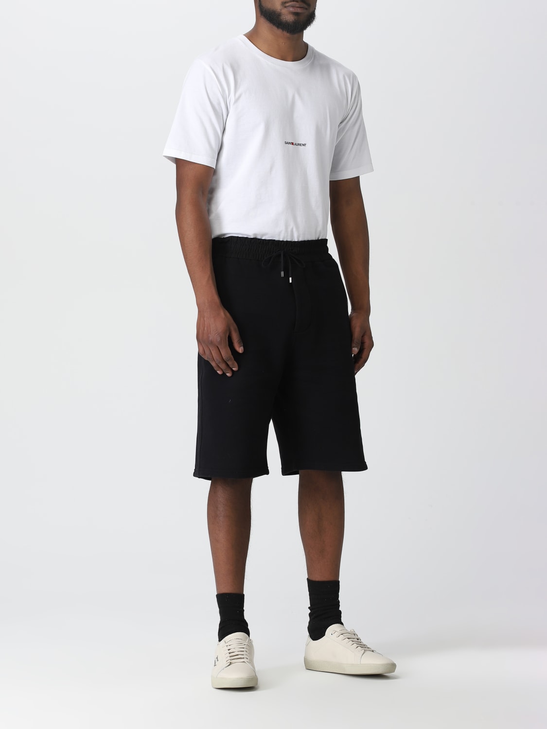 SAINT LAURENT SHORT: Saint Laurent cotton shorts, Black - Img 2