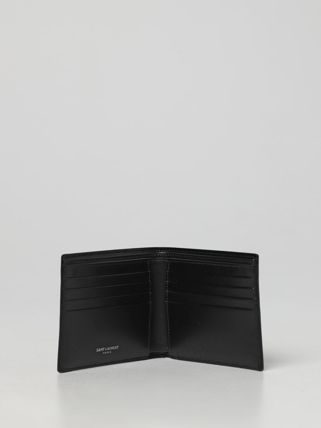 SAINT LAURENT WALLET: Tiny Cassandre Saint Laurent wallet in leather, Black - Img 2