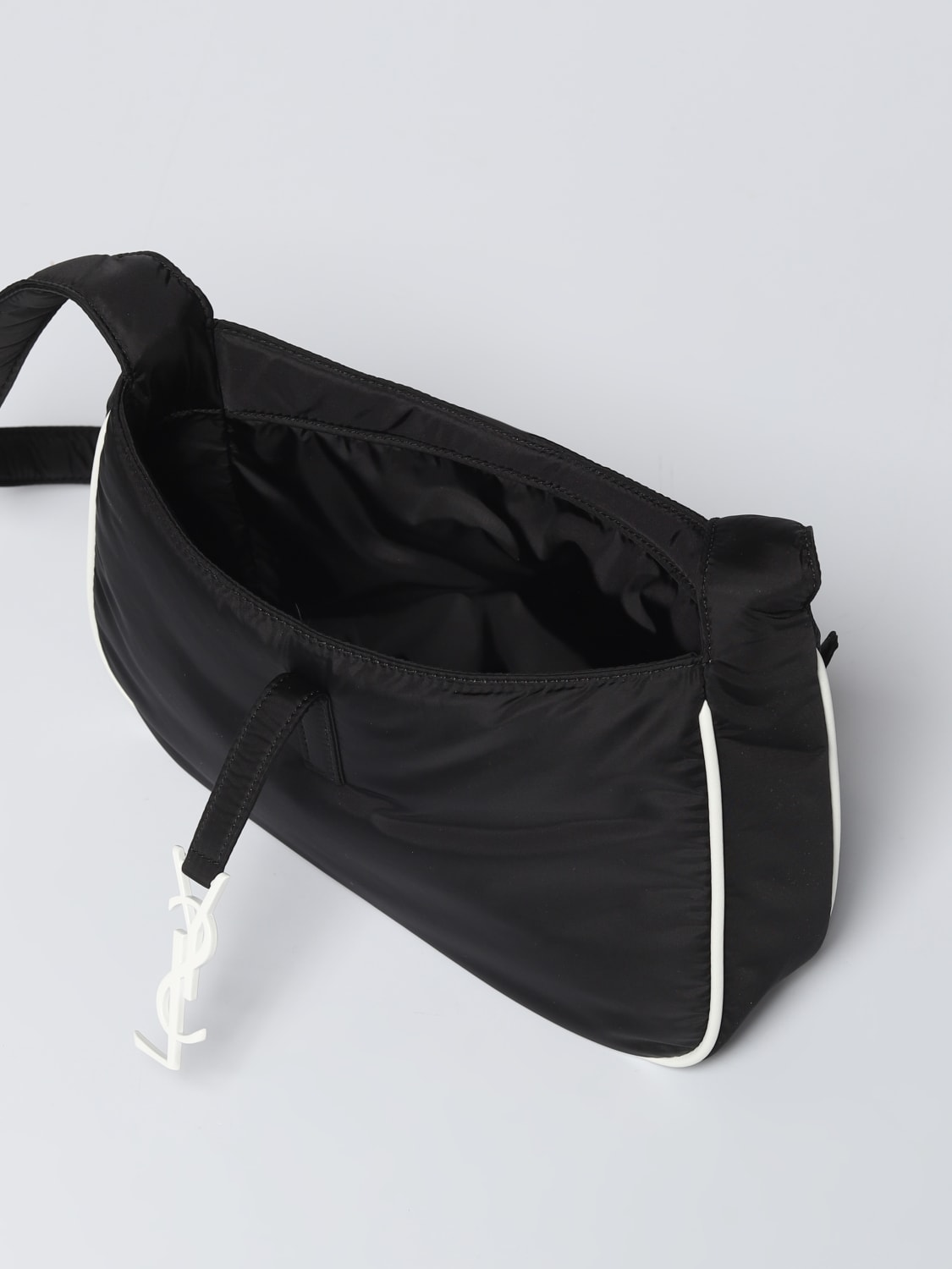 SAINT LAURENT SHOULDER BAG: 5 À 7 Saint Laurent bag in Econyl® regenerated nylon, Black - Img 5