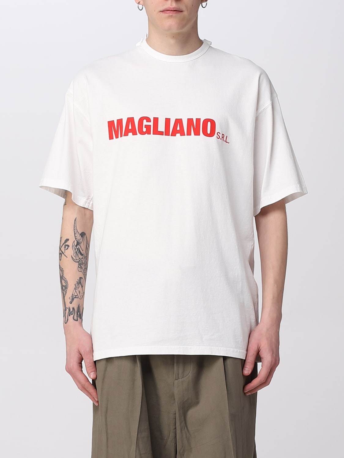 MAGLIANO: T-shirt men - White | Magliano t-shirt P58009726 LD26 online at  GIGLIO.COM