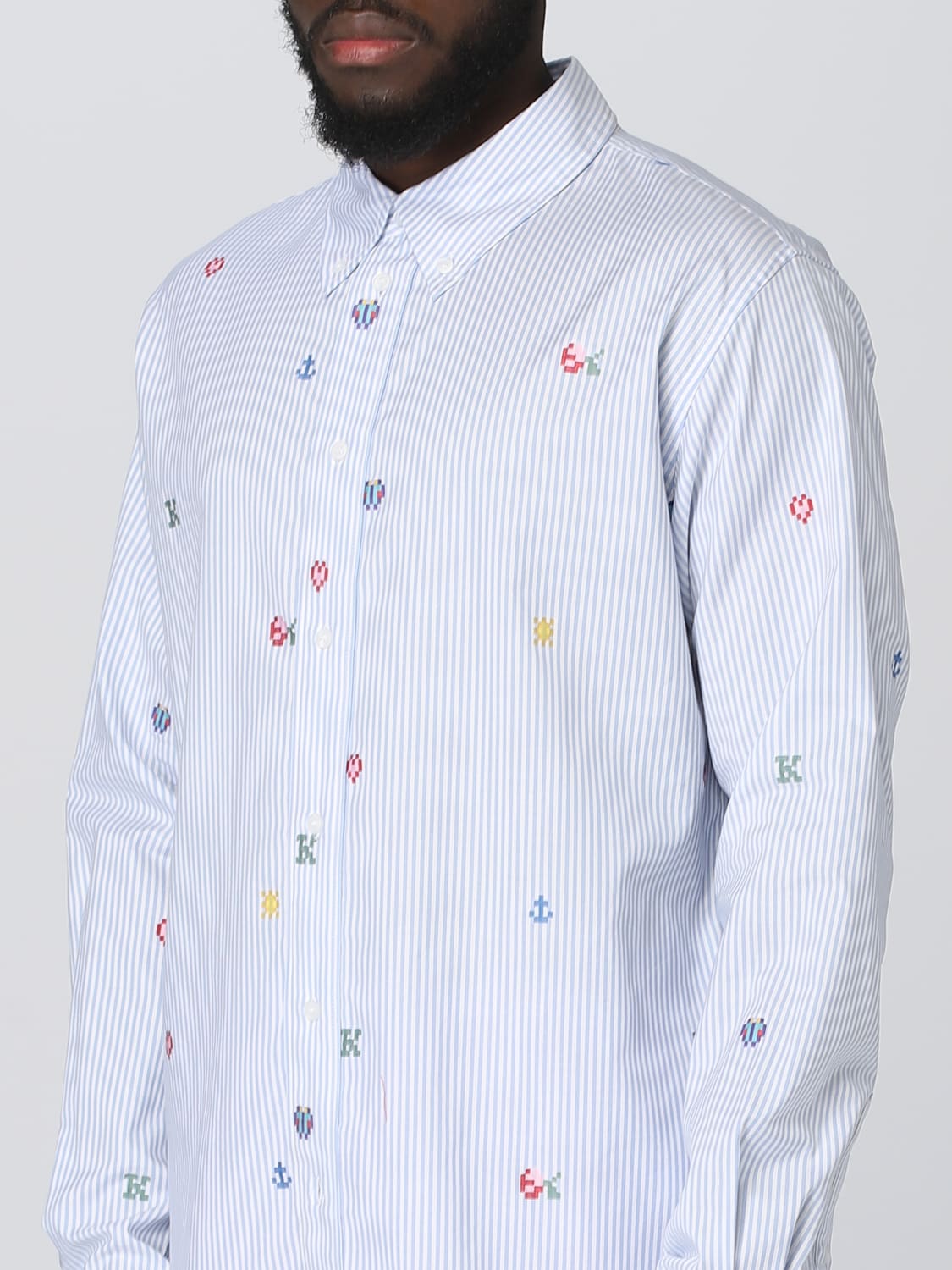 KENZO CAMISA: Camisa hombre Kenzo, Azul Claro - Img 4