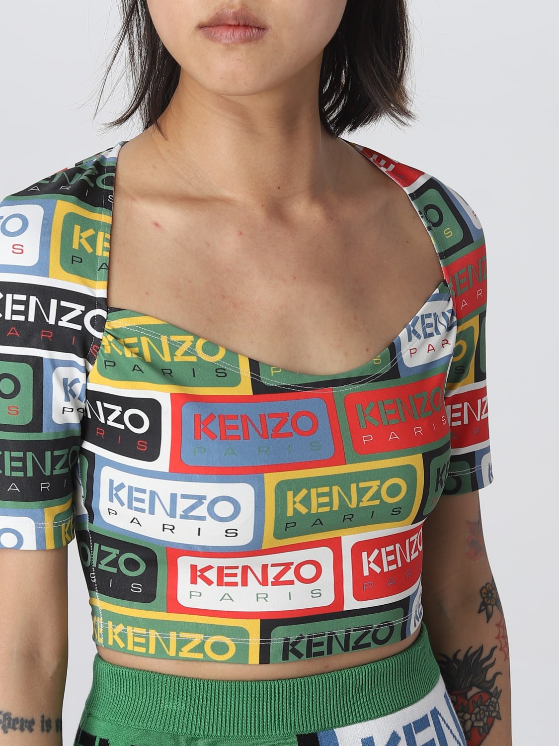 KENZO TOP: Top damen Kenzo, Grün - Img 5