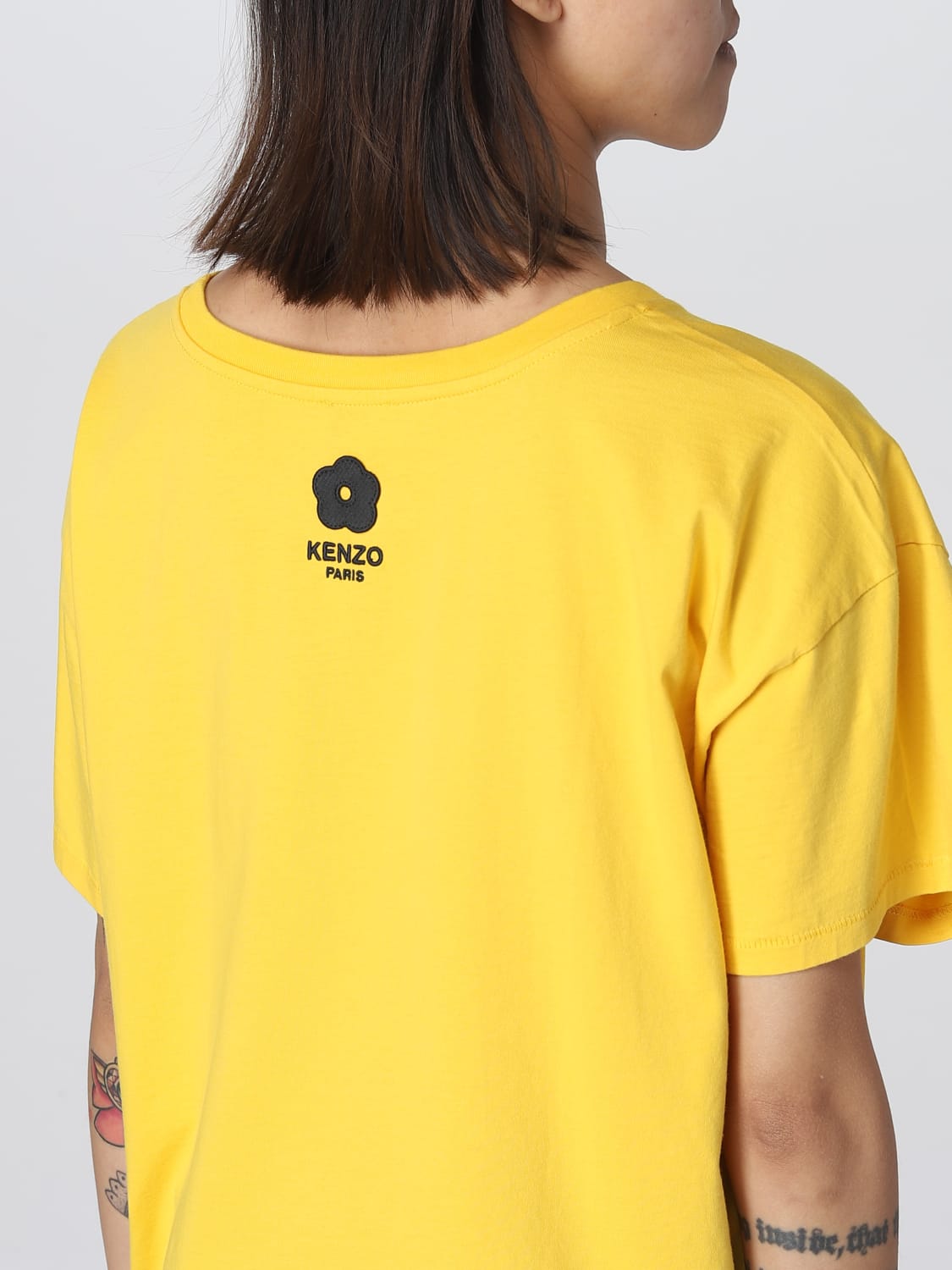 Kenzo Outlet T shirt Elephant in cotone Giallo T Shirt Kenzo FD52TS0024SO online su GIGLIO.COM