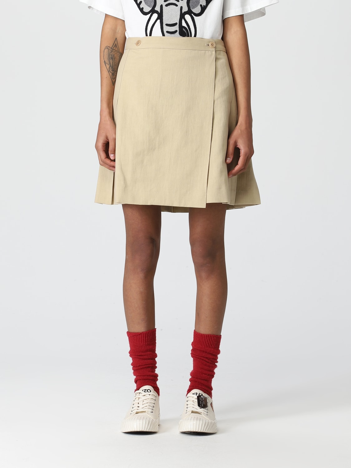 KENZO SKIRT: Skirt woman Kenzo, Beige - Img 1