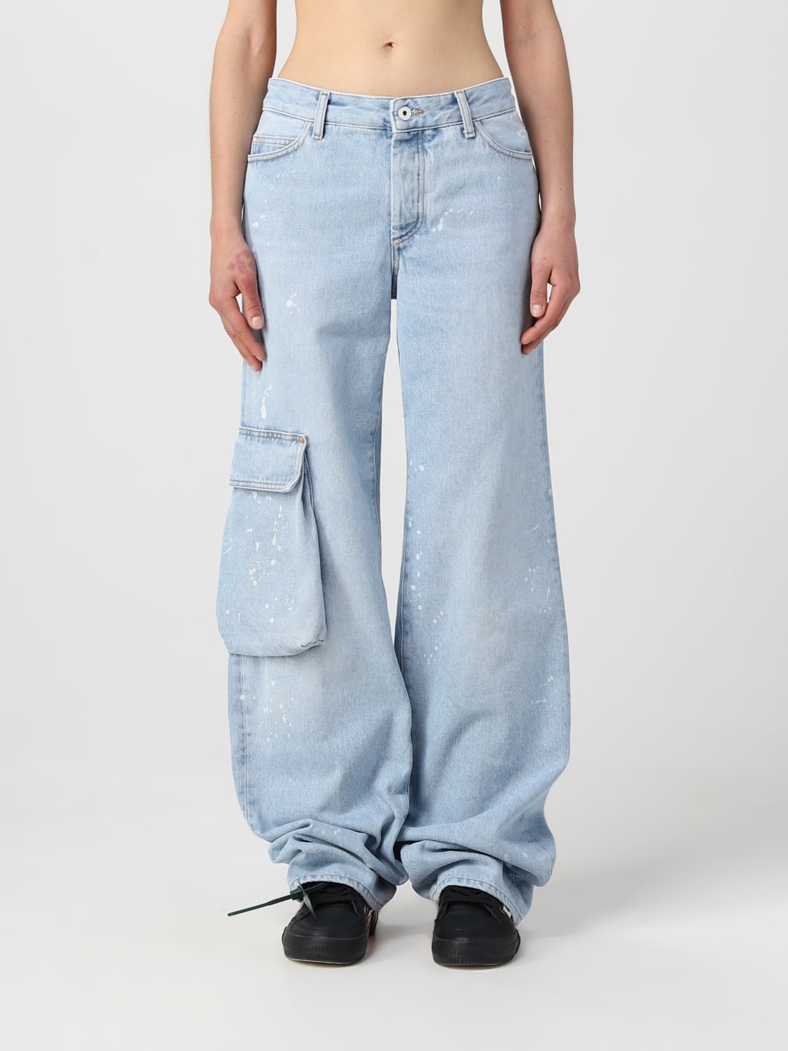 Off white high waisted jeans best sale