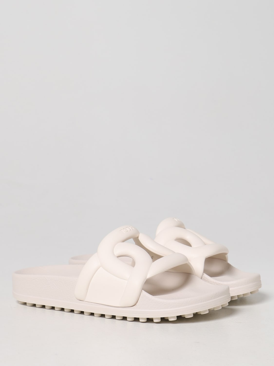 TOD'S SANDALI BASSI: Sliders Tod's in gomma, Bianco - Img 2