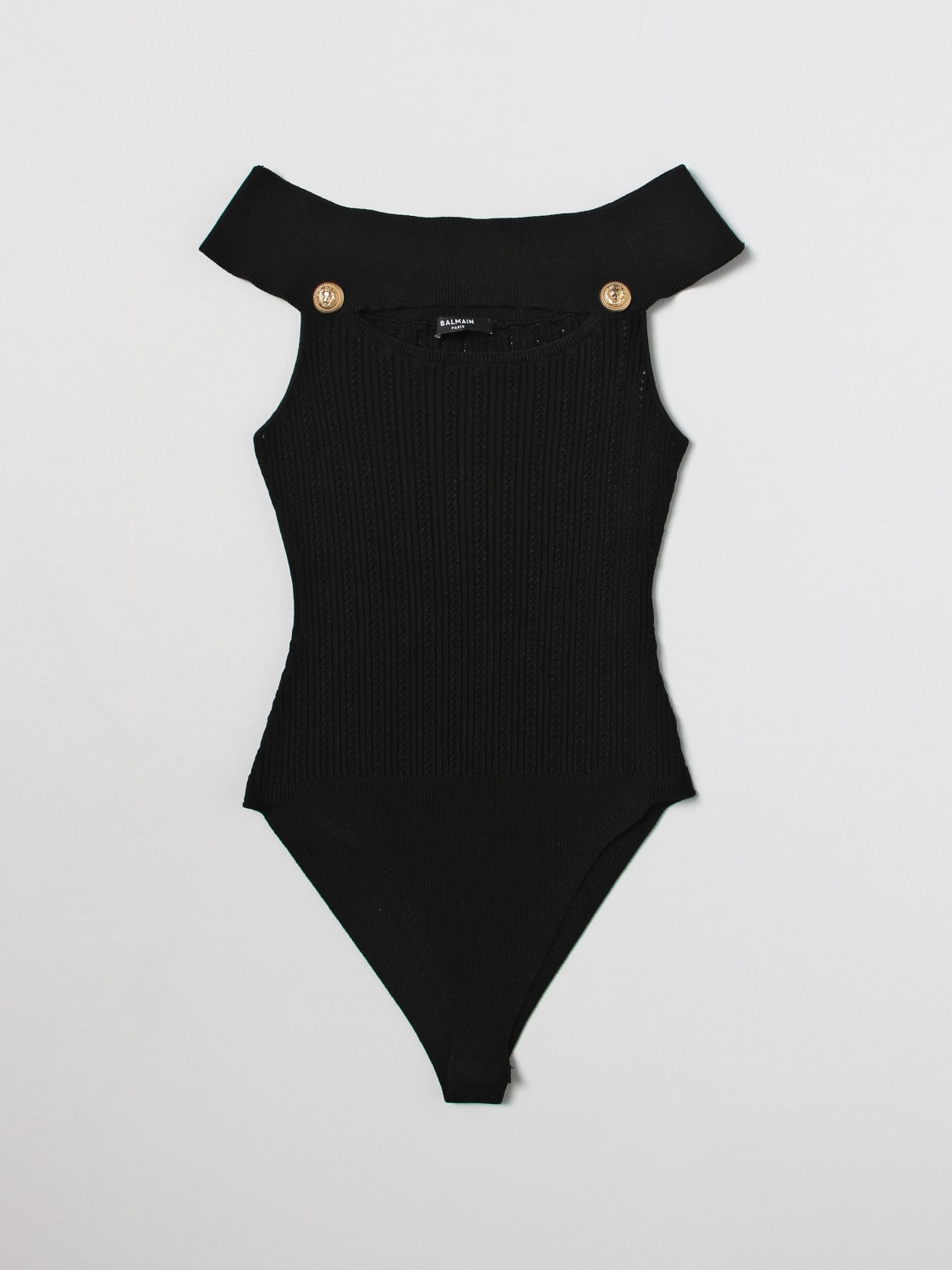 BALMAIN BODY: Body Balmain in maglia, Nero - Img 2