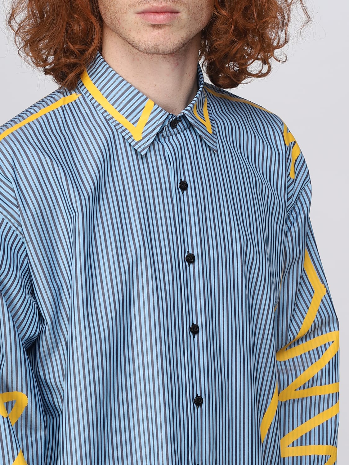 MOSCHINO COUTURE SHIRT: Shirt men Moschino Couture, Gnawed Blue - Img 4