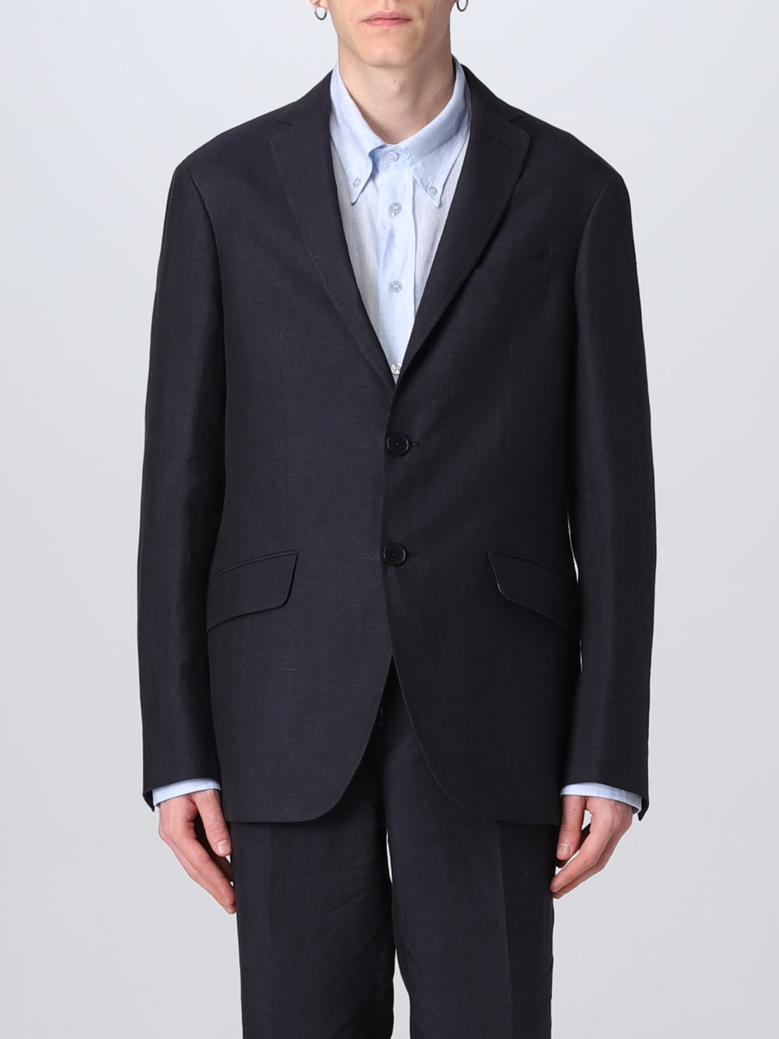 ETRO BLAZER: Etro blazer in cotton blend, Blue - Img 1