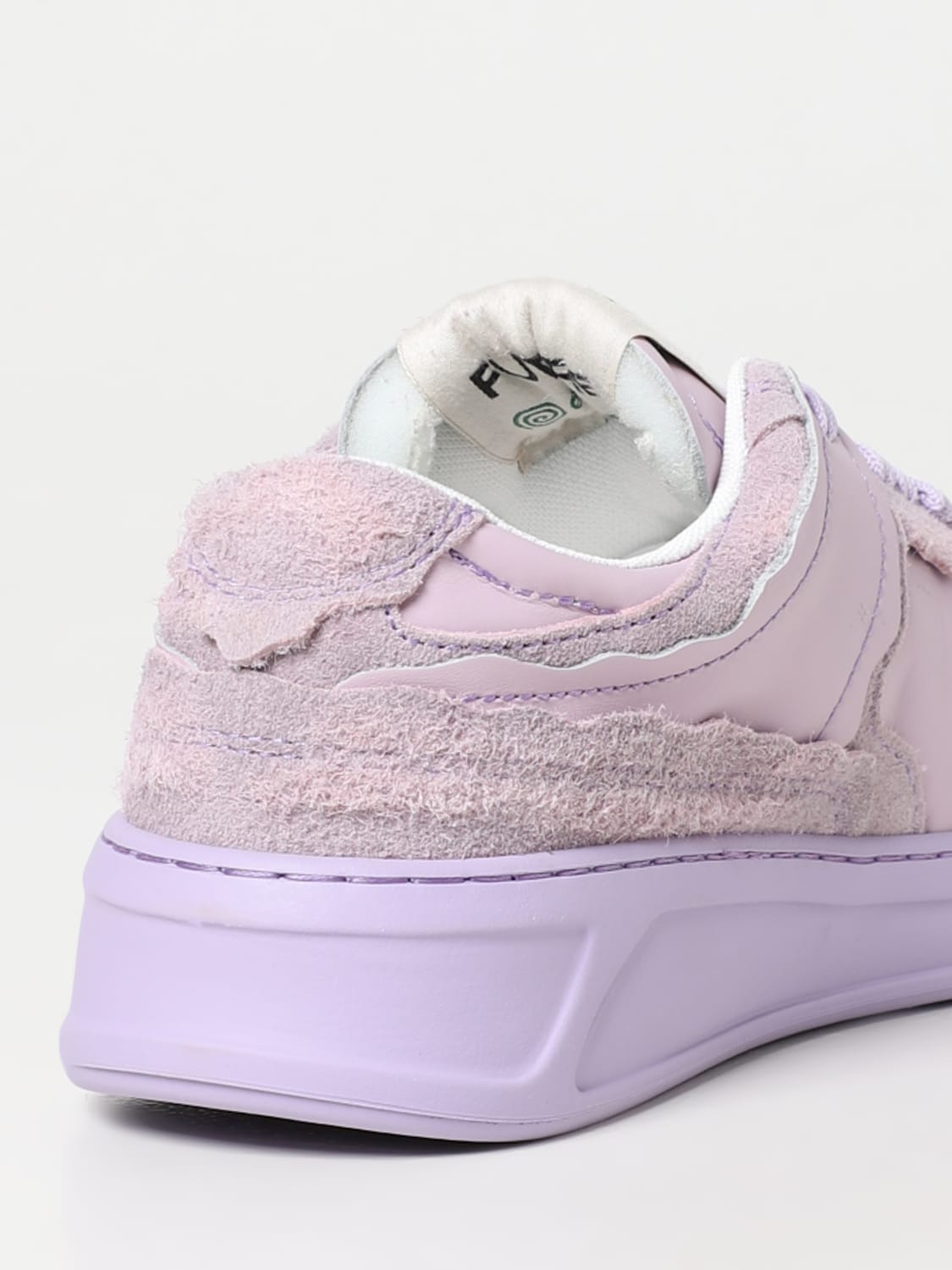 MSGM SNEAKERS: MSGM Fantastic Green tanned leather sneakers, Lilac - Img 3