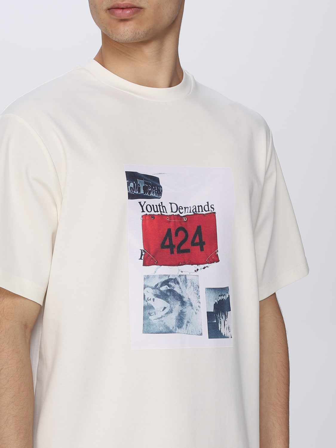 424 T-SHIRT: T-shirt homme 424, Blanc - Img 4