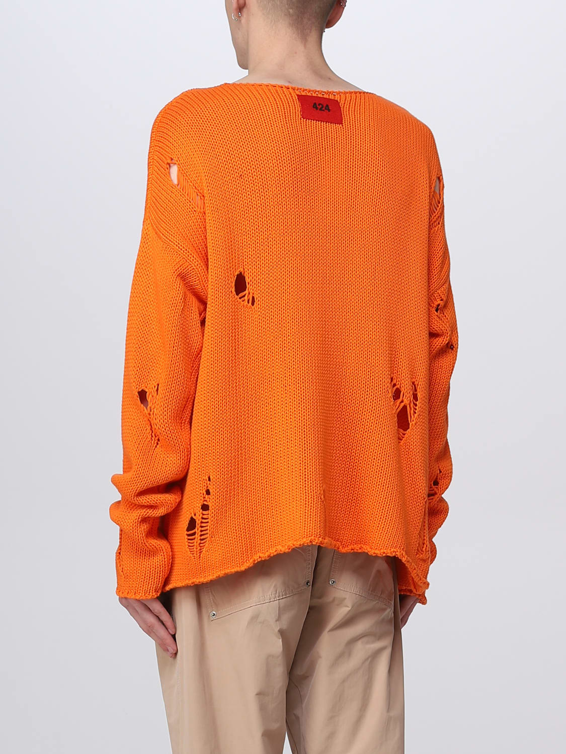 424 SWEATER: Sweater men 424, Orange - Img 3