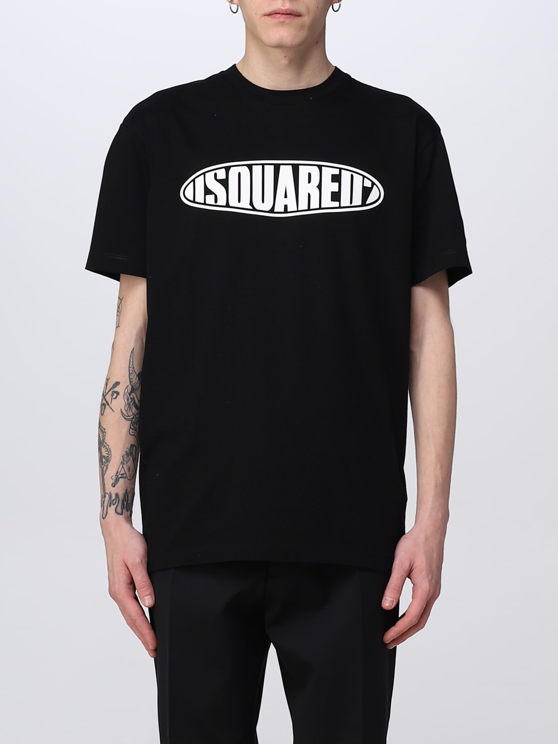 DSQUARED2 T-SHIRT: Dsquared2 T-shirt with logo print, Black - Img 1