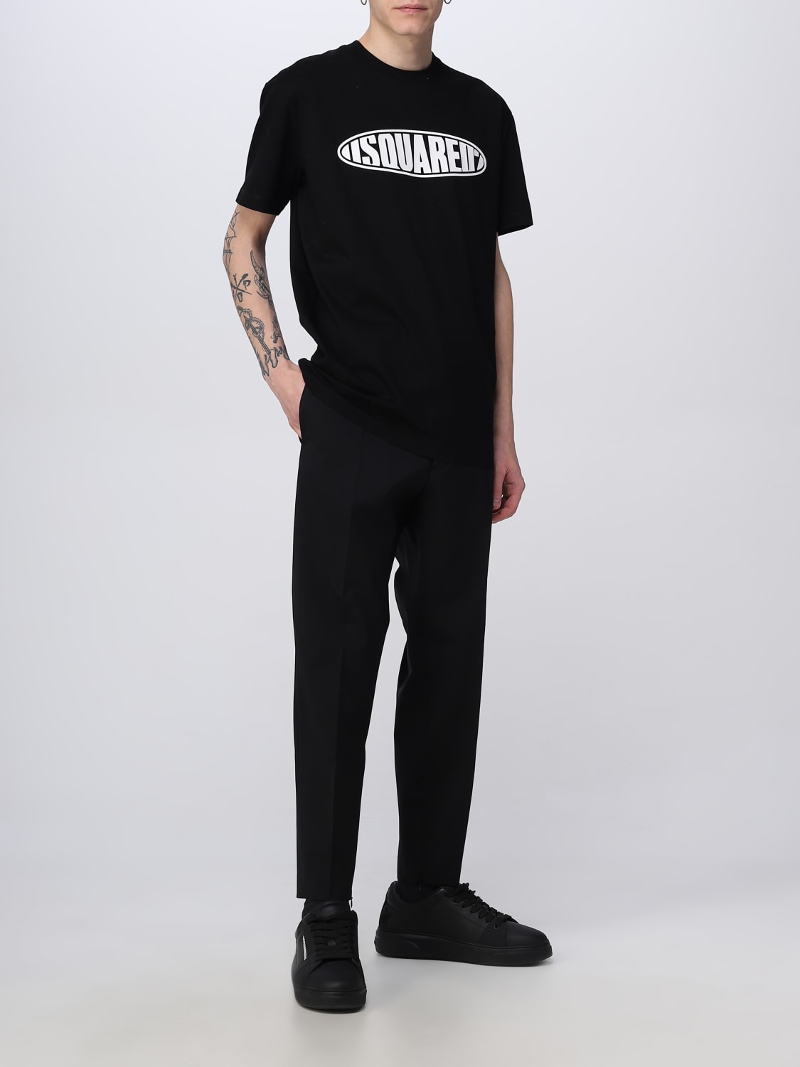 DSQUARED2 T-SHIRT: Dsquared2 T-shirt with logo print, Black - Img 2