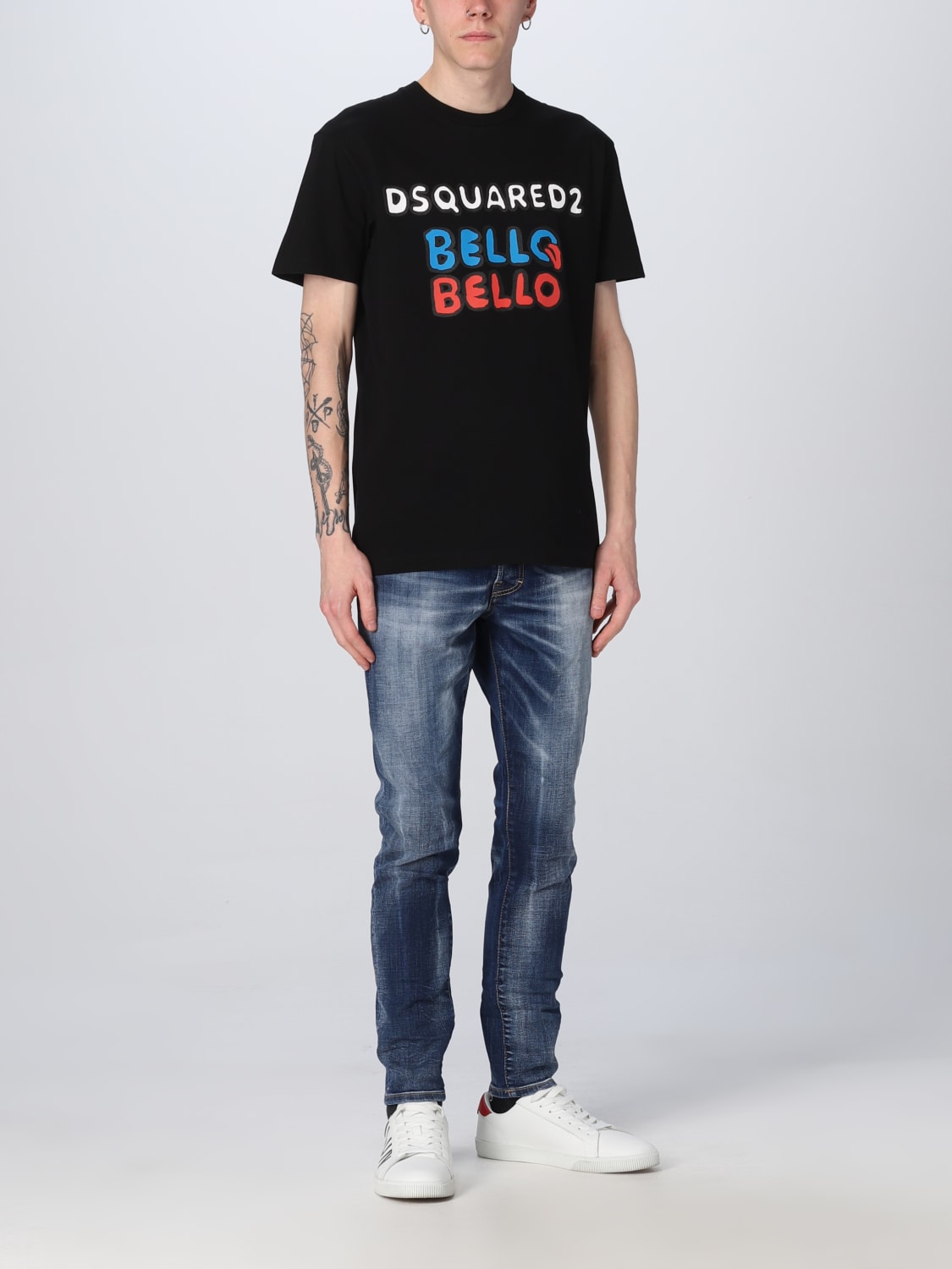 DSQUARED2 T-SHIRT: T-shirt Dsquared2 in cotone, Nero - Img 2